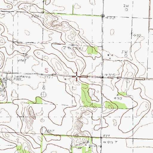 Topographic Map of Trout School (historical), IL