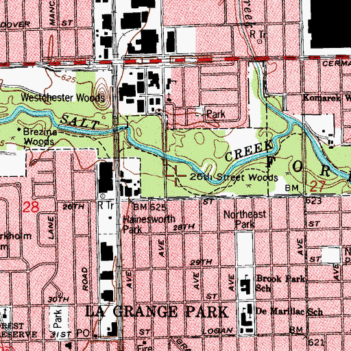 Topographic Map of Twentysix Street Woods, IL