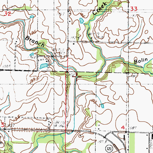 Topographic Map of Twomile Branch, IL