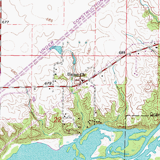 Topographic Map of Union Church, IL