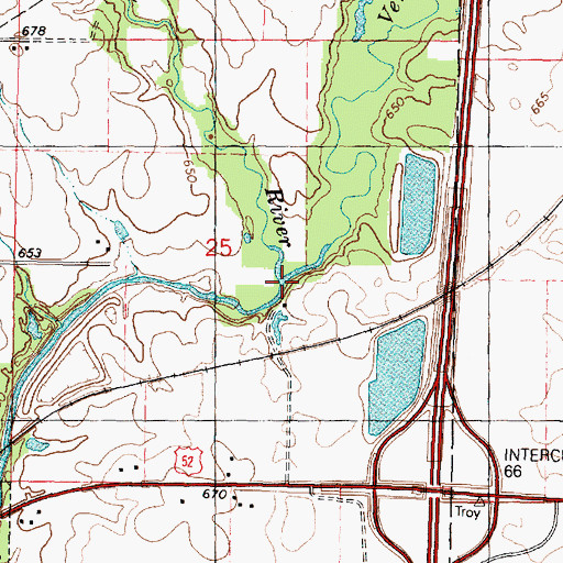Topographic Map of Vermilion Creek, IL