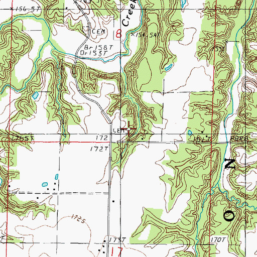 Topographic Map of Wabash Cemetery, IL