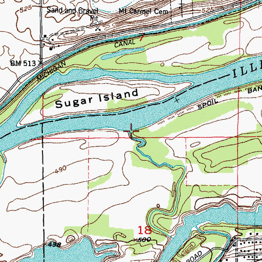 Topographic Map of Waupecan Creek, IL