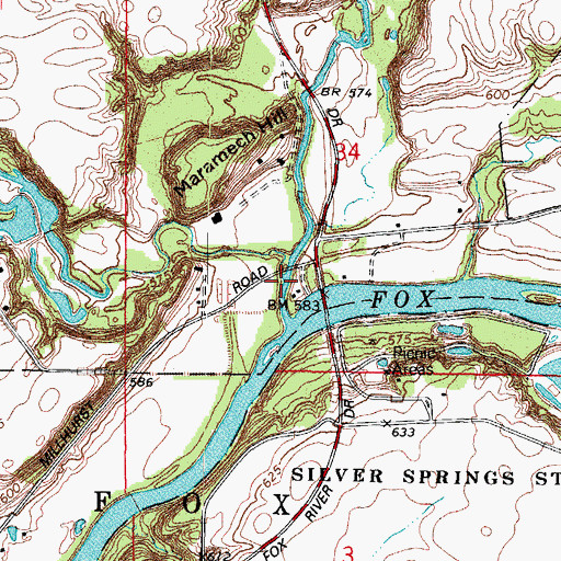 Topographic Map of Little Rock Creek, IL