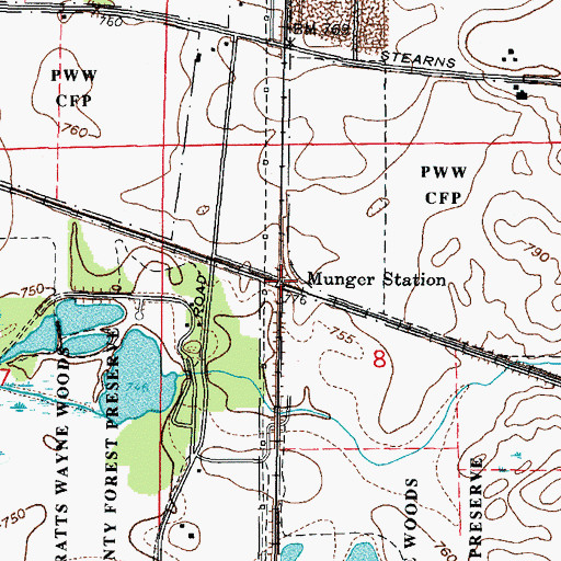 Topographic Map of Munger Station, IL