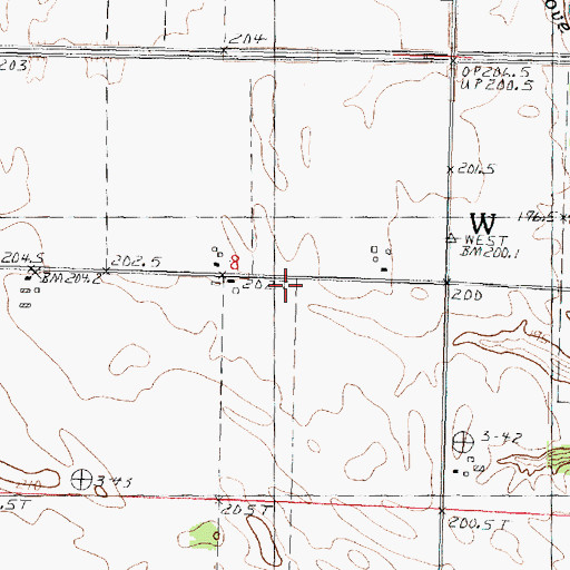 Topographic Map of Farmora School (historical), IL