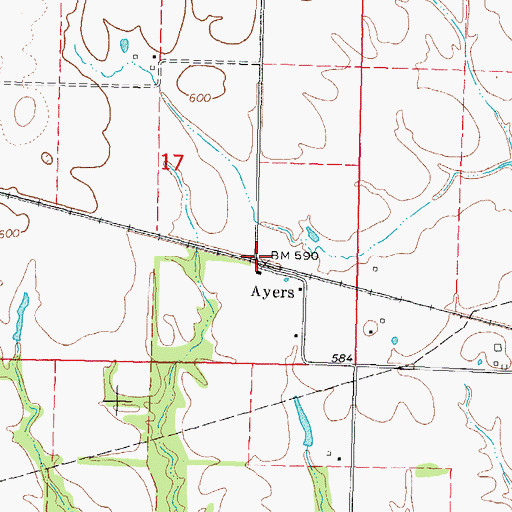 Topographic Map of Ayers, IL