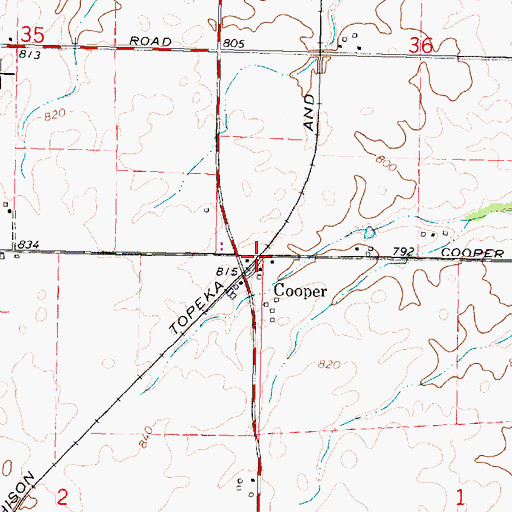 Topographic Map of Cooper, IL