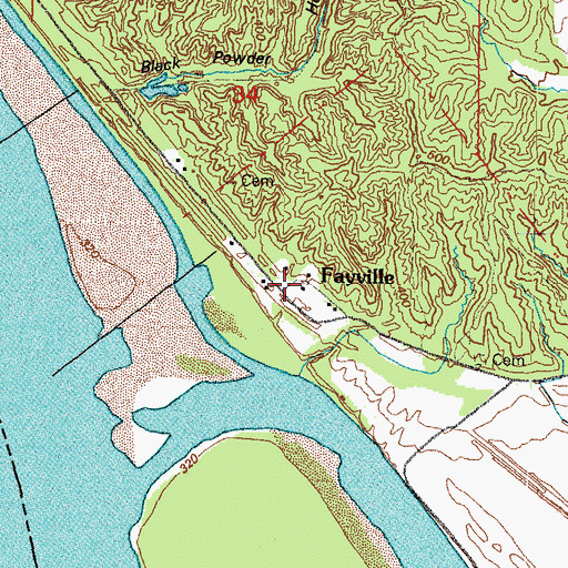 Topographic Map of Fayville, IL