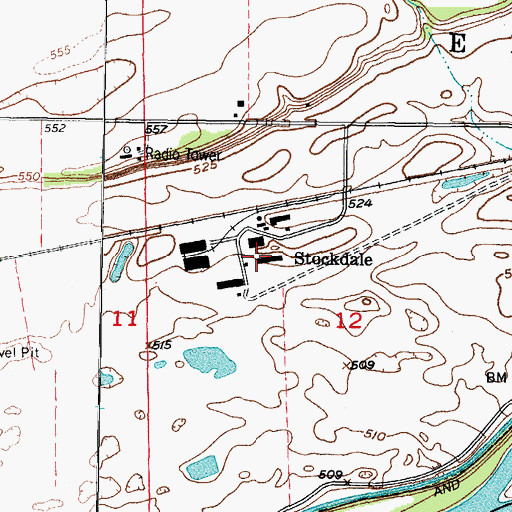 Topographic Map of Stockdale, IL