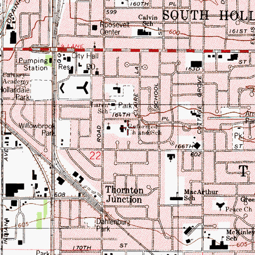Topographic Map of Protestant Reform School, IL