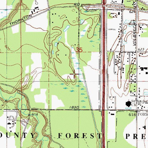 Topographic Map of Cook County Forest Preserve, IL