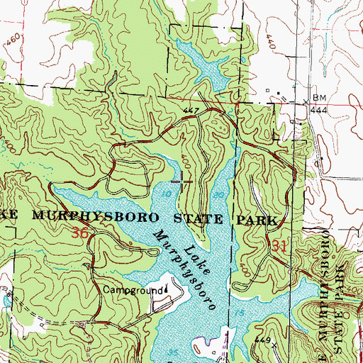 Topographic Map of Jackson County, IL
