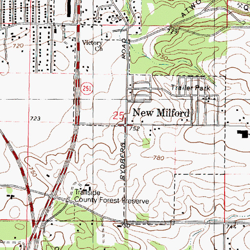 Topographic Map of Morristown, IL