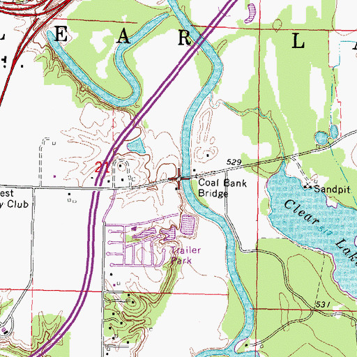 Topographic Map of Coal Bank Bridge, IL