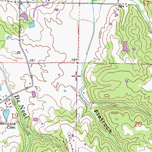 Topographic Map of Flatrock Hollow, IL