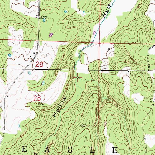 Topographic Map of Grindstaff Hollow, IL