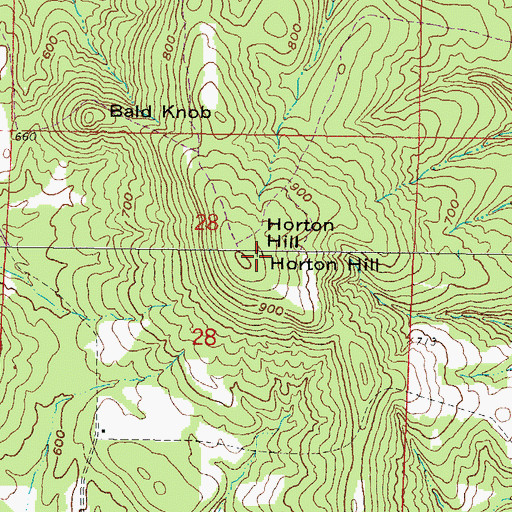 Topographic Map of Horton Hill, IL