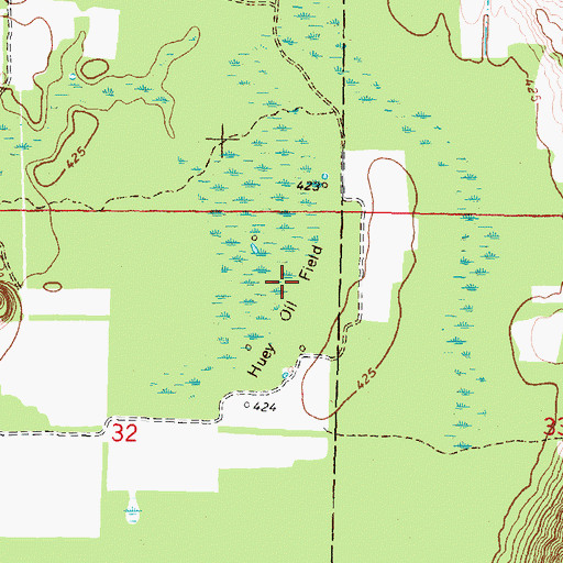 Topographic Map of Huey Oil Field, IL