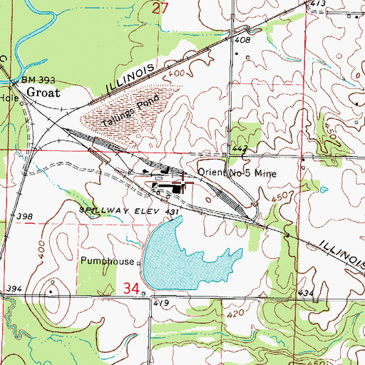 Topographic Map of Orient Number 5 Mine, IL