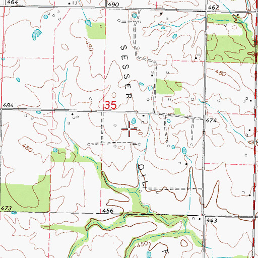 Topographic Map of Sesser Oil Field, IL