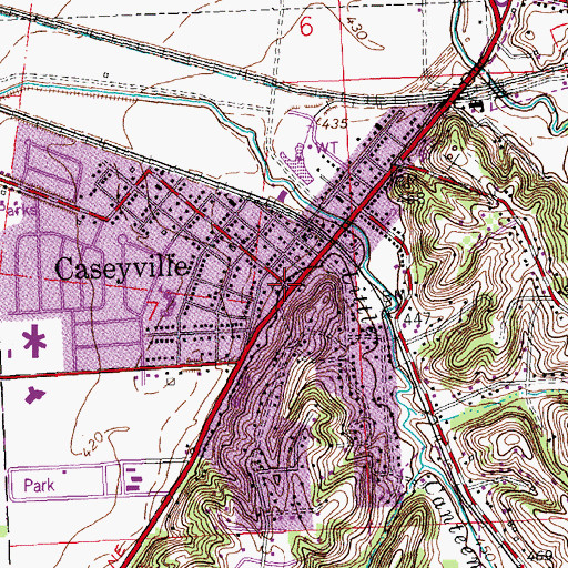 Topographic Map of Caseyville, IL