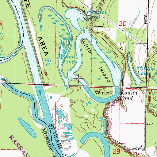 Topographic Map of Round Pond, IL