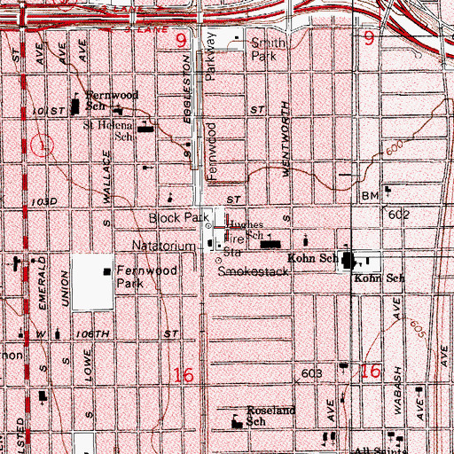 Topographic Map of Block Park, IL