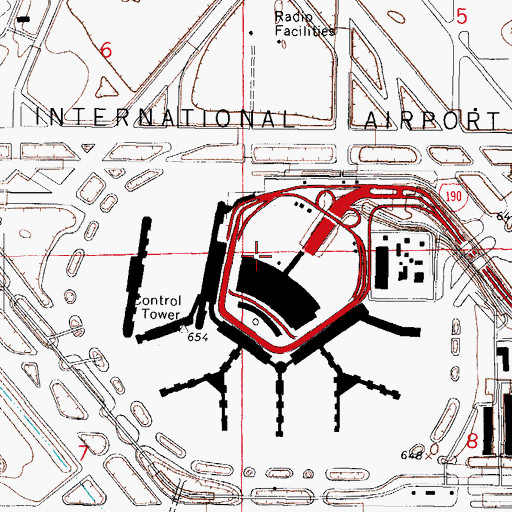 Topographic Map of Chicago O'Hare International Airport, IL