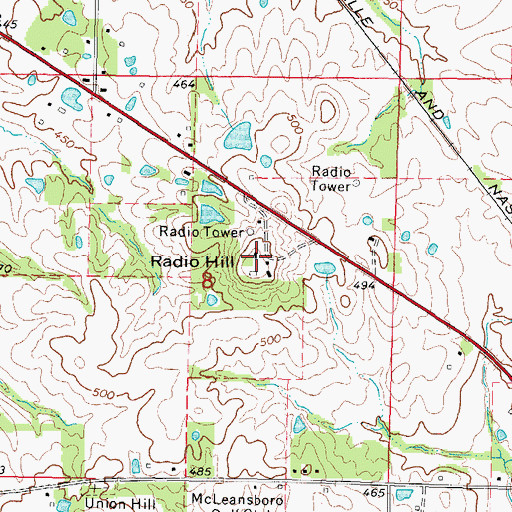 Topographic Map of WMCL-AM (McLeansboro), IL