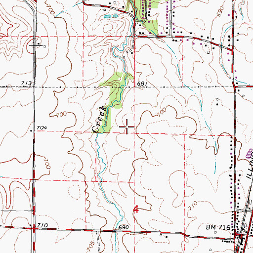Topographic Map of WYDS-FM (Decatur), IL