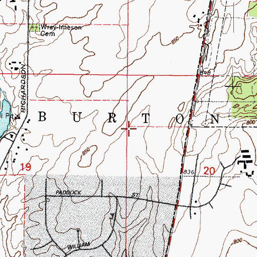Topographic Map of Township of Burton, IL