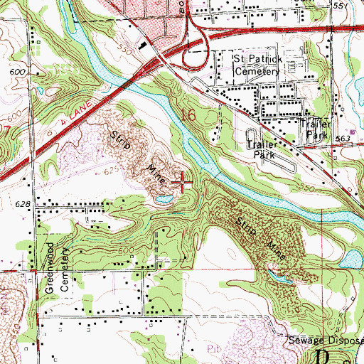 Topographic Map of Township of Danville, IL