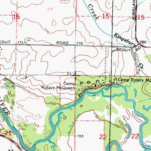 Topographic Map of Township of Franklin, IL