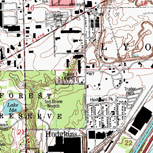 Topographic Map of Township of Lyons, IL