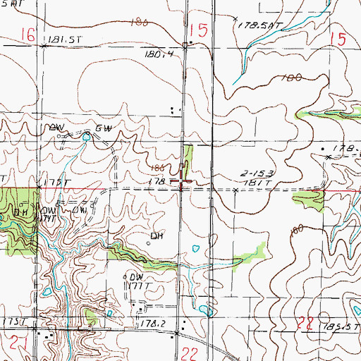 Topographic Map of Township of Meacham, IL