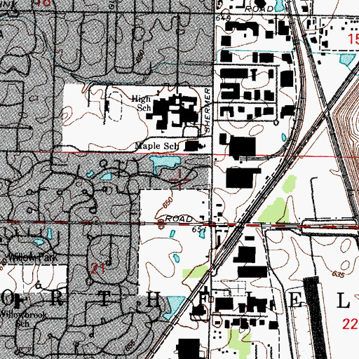 Topographic Map of Township of Northfield, IL