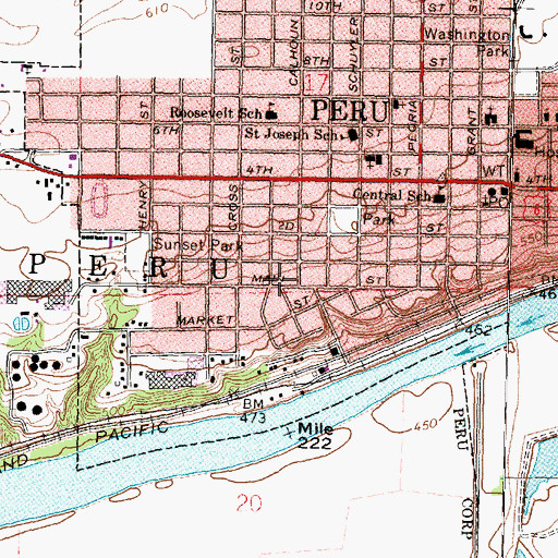 Topographic Map of Township of Peru, IL