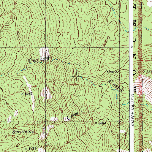 Topographic Map of Turkey Creek Spring, AZ