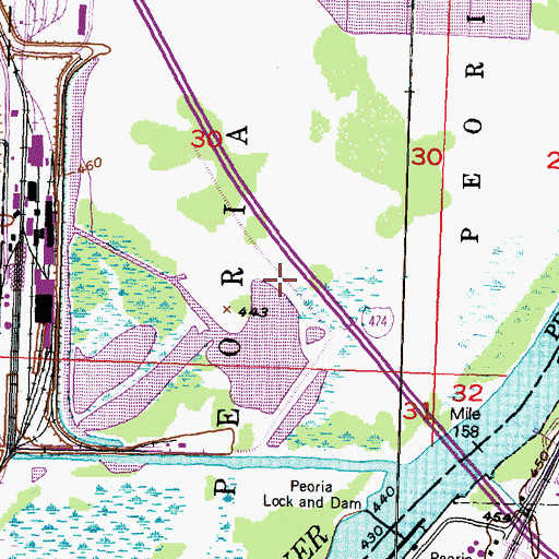 Topographic Map of Township of West Peoria, IL