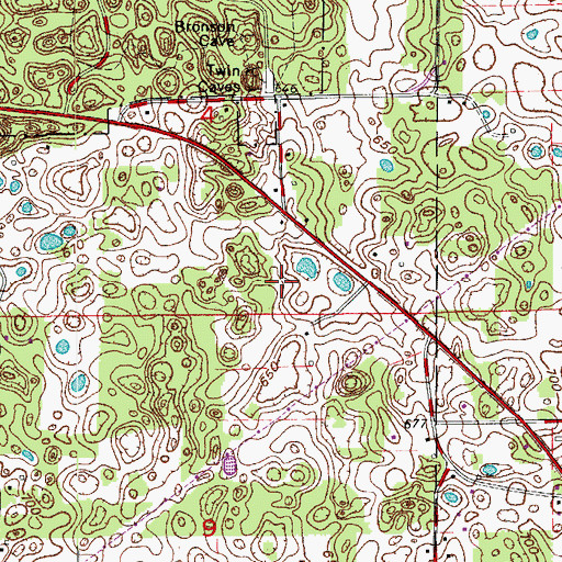 Topographic Map of Arnold Creek, IN