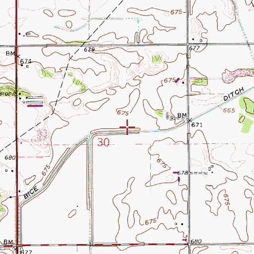 Topographic Map of Bice Ditch, IN