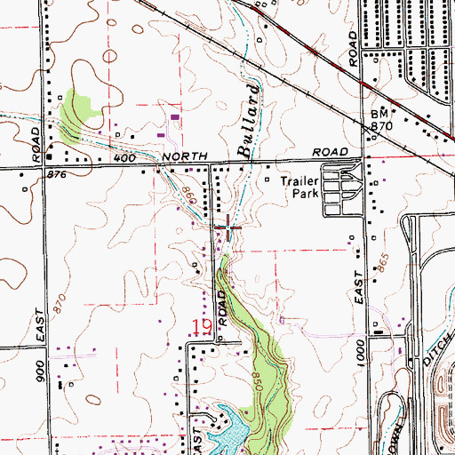 Topographic Map of Bullard Creek, IN