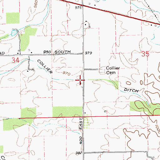Topographic Map of Collier Ditch, IN