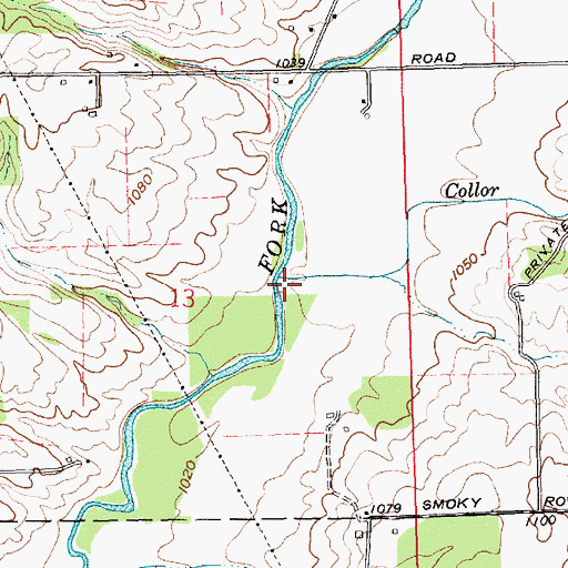Topographic Map of Collor Creek, IN