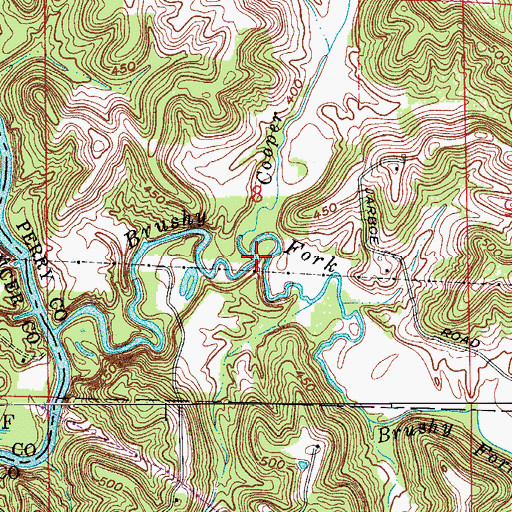 Topographic Map of Cooper Branch, IN