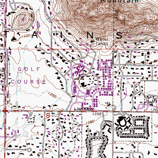 Topographic Map of Paradise Valley Country Club, AZ