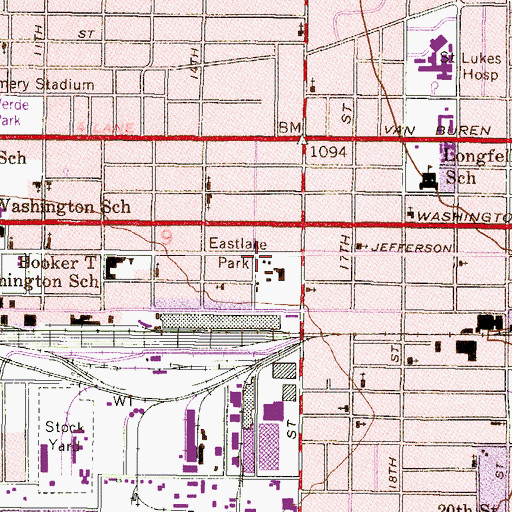 Topographic Map of Eastlake Park, AZ