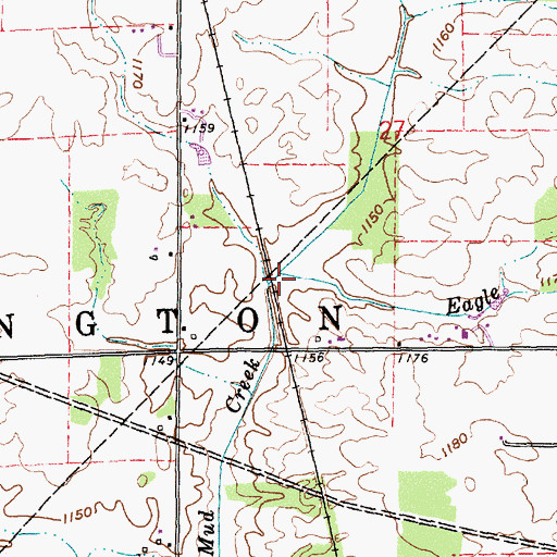 Topographic Map of Eagle Run, IN