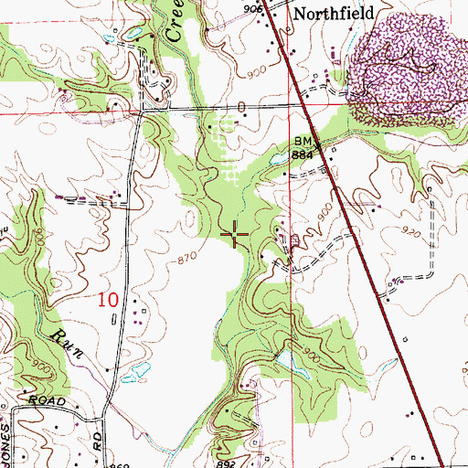 Topographic Map of Finley Creek, IN